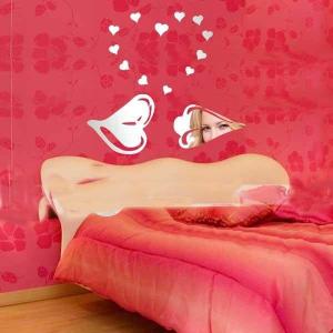 China Acrylic Heart Wall Mirror Sticker For Bedroom Decoration wholesale
