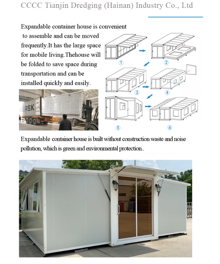 Prefab Portable Wood Expandable Container House with Light Steel Frame & Sandwich Panel
