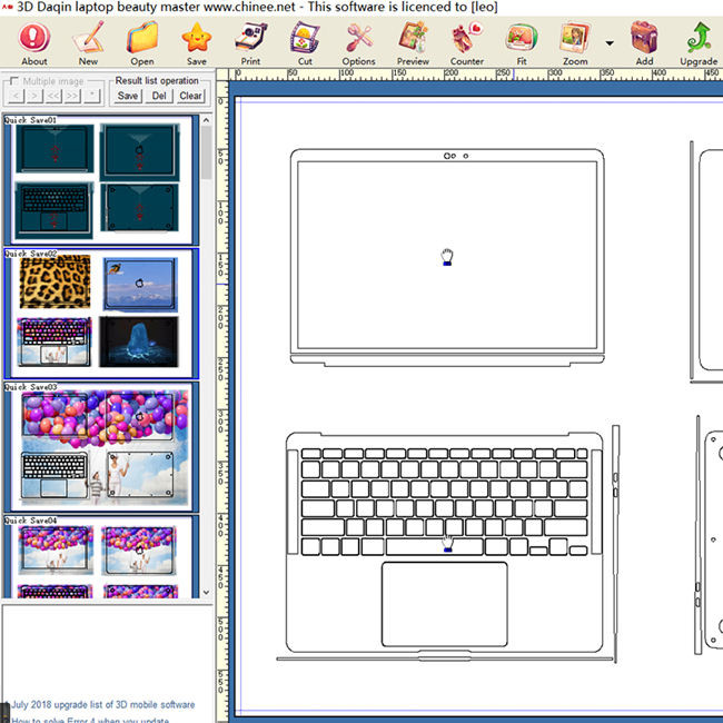 Abs Daqin Laptop Skin Making Machine For 0.1-1.5mm Thickness