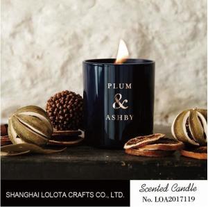 China Light Black Scented Jar Candle Customized Golden Foil Stamp Logo For Car wholesale
