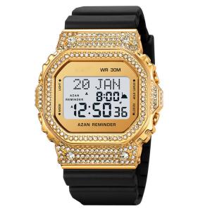 China 2052 Multifunctional Prayer Muslim Digital Azan Watch Luxury Reloj De Hombre Sport Watch for Men wholesale