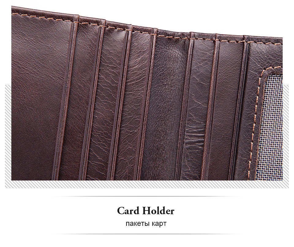 Minibook Cowhide Wallet for Men Genuine Leather Slim Money Clip and Zipper Coins Purse