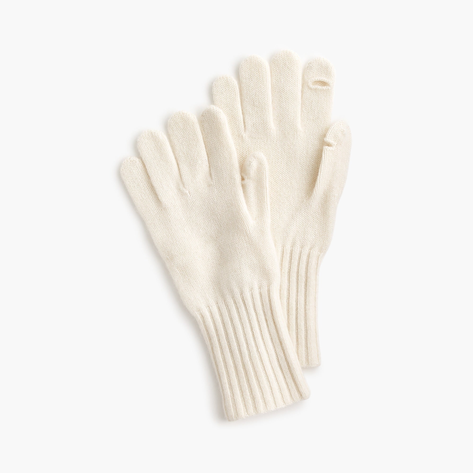 Slit Open Finger Cable Knit Gloves , Rib Cuff Knit Winter Gloves For Touch Screen