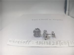 China Van Cleef Arpels Sweet Alhambra Earstuds 18K White Gold Round Diamonds wholesale