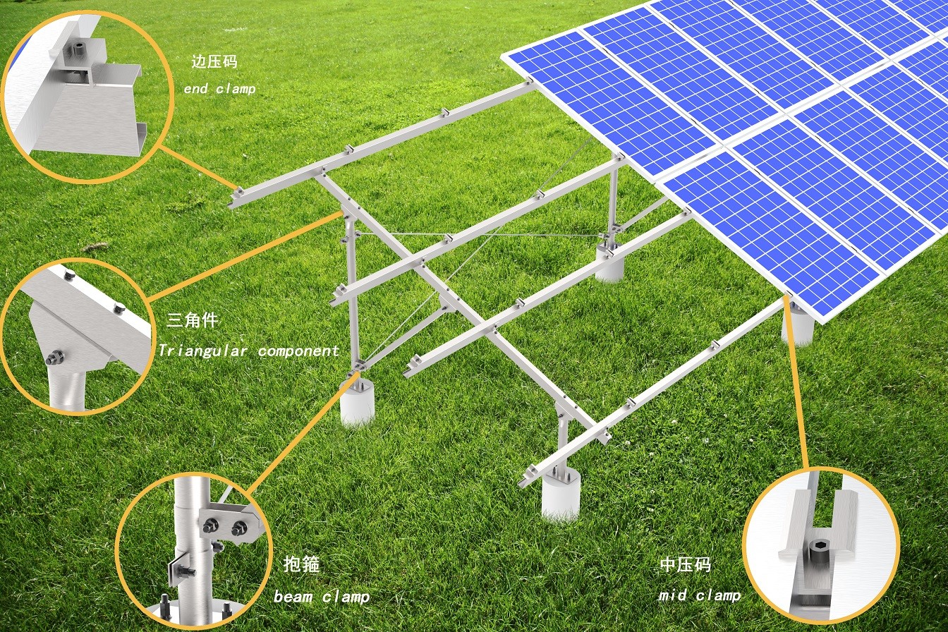 Aluminum Solar Mounting Rail For Roof Or Ground Solar Panel Mounting System