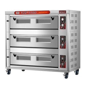 China Multifunctional 3 Deck 9 Trays Gas Pizza Oven for Commercial Baking of Wheat Products wholesale