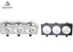 Residential 3W 4W 5W Adjustable Led Recessed Lighting Square Three Head Indoor