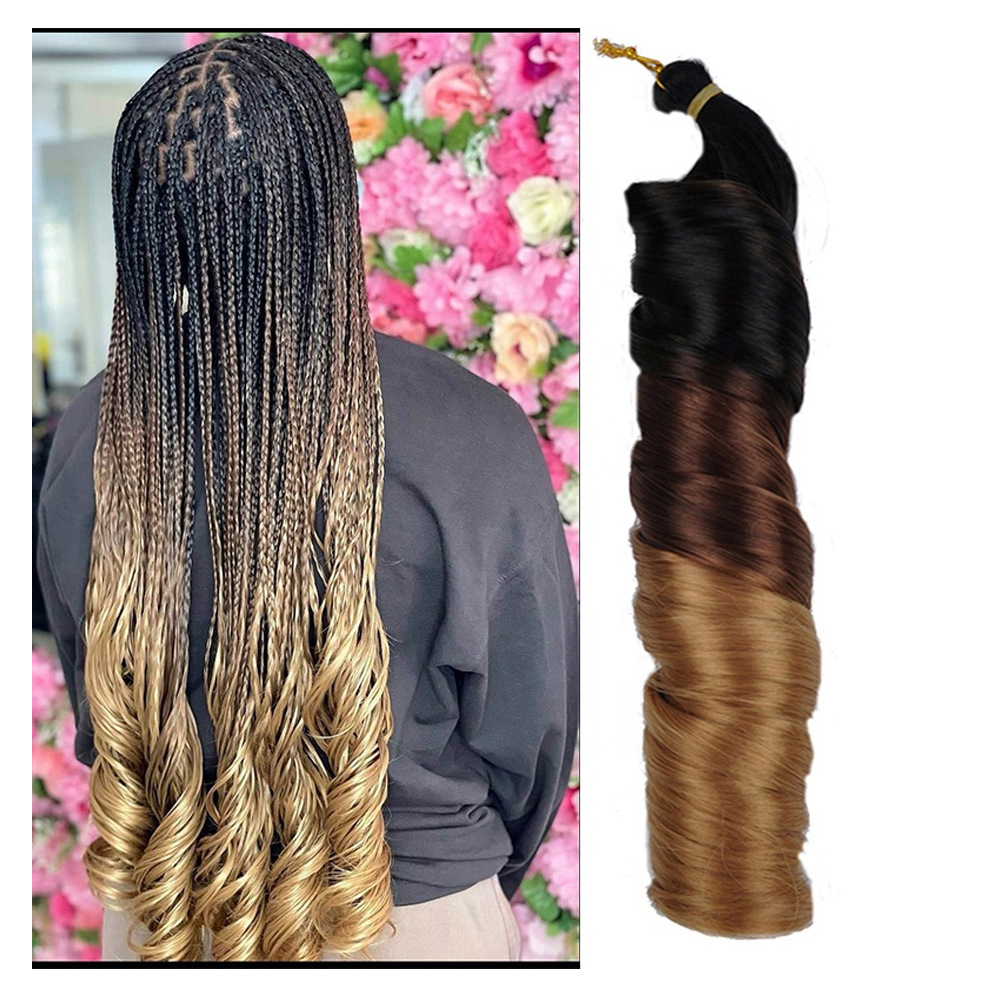 Synthetic Crochet Braids Hair Extensions In Solid And Ombre Colors For Black Women