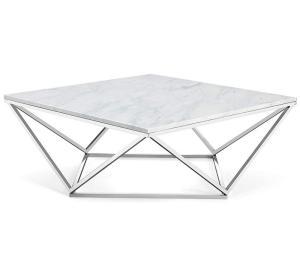 China Unique Diamond shaped Stainless Steel Base Marble Top Console Coffee Tape wholesale