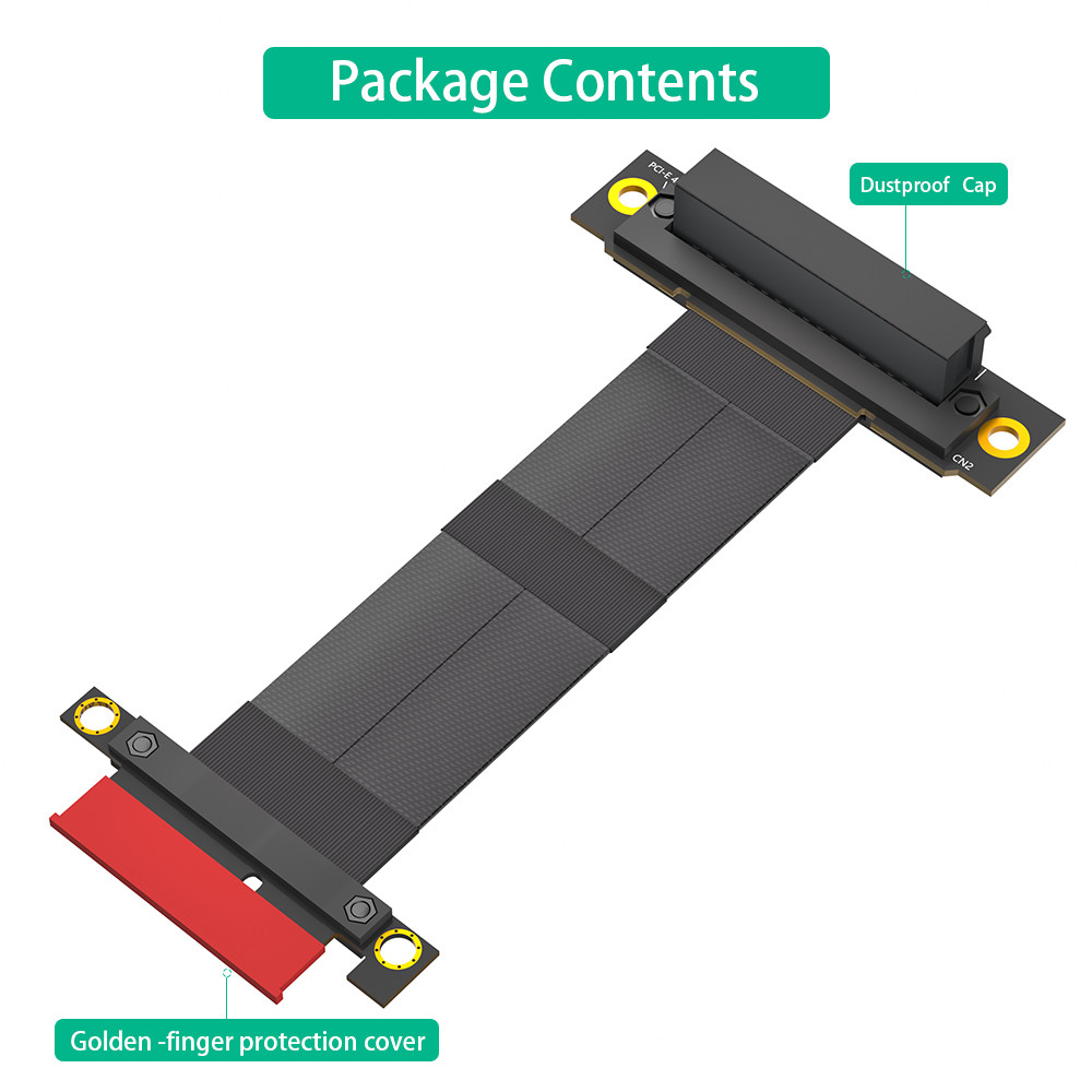90° Reverse PCI-E Slot PCI-e 4X Extension Cable Upgrade Your Data Transfer Speed