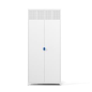 China Home Furniture White Metal Wardrobe Double Door Clothes Storage Cabinet wholesale