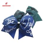 Gorgeous Competition Cheer Bows , Girls Cheerleading Hair Bows With Rubber Band