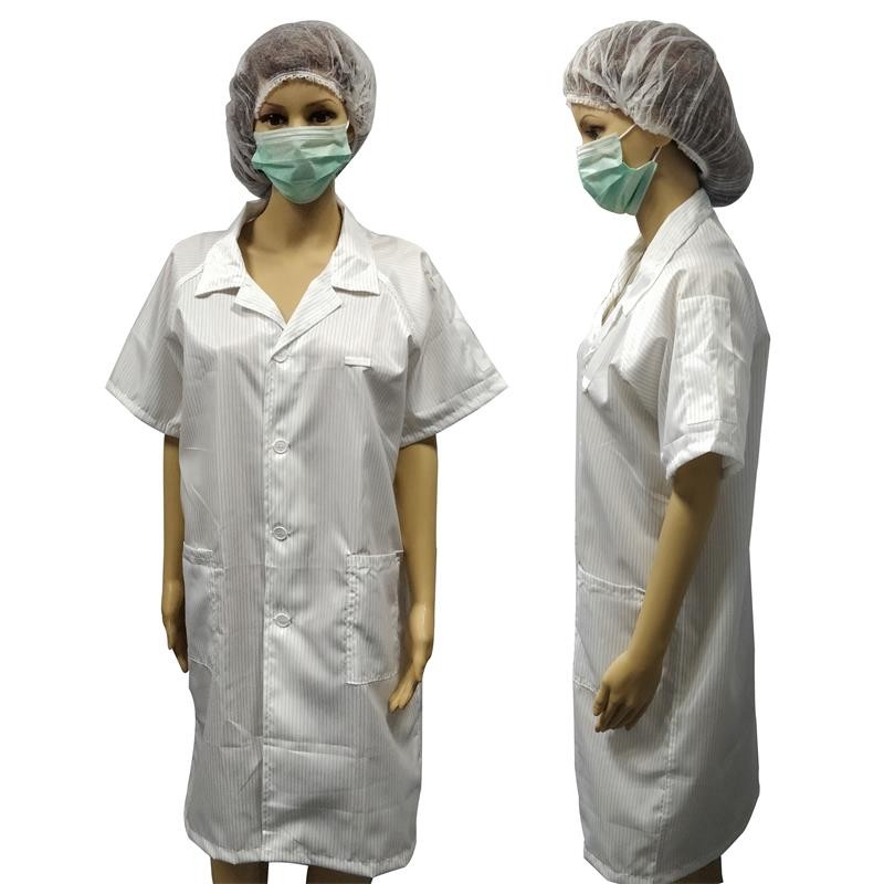 Light Weigth Lab Coat ESD Short Sleeve 3/4 Length Designed For Use In EPA