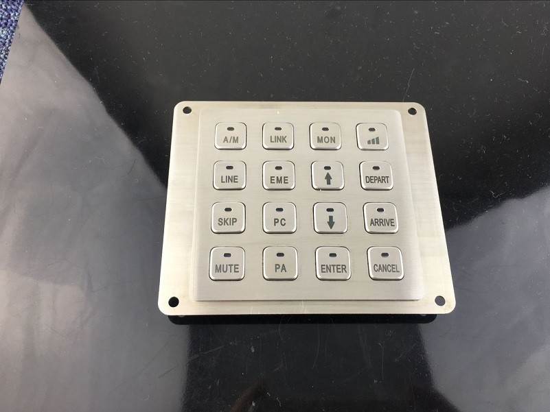 4X4 layout Rear mounted illuminated keypad with blue leds