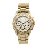 Multifunction Ladies Gold Watches With Diamonds On Bezel , Fashion Watches For