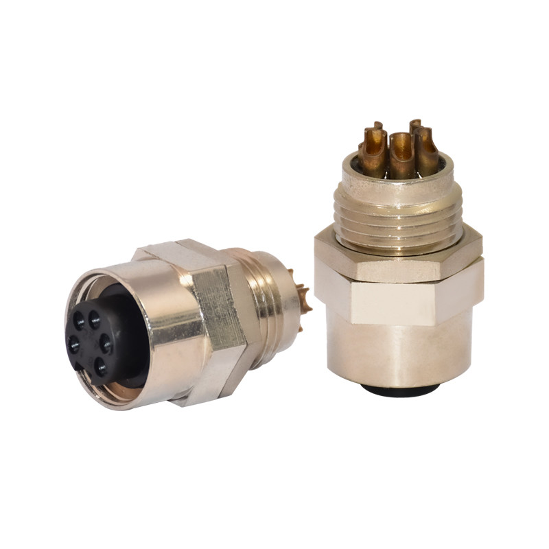 300V Mechanical Cable Connectors Waterproof 7/8'' 5pins Panel Mount Female Connector