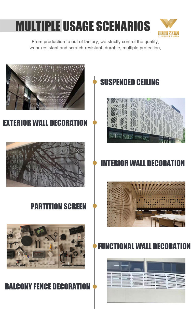 Customized Decorative Perforated Metal Screen Panels Bending