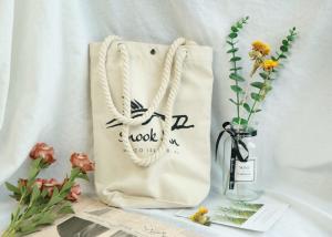 China White Color Silk Screen Print Thick Canvas Cotton Tote Bag wholesale