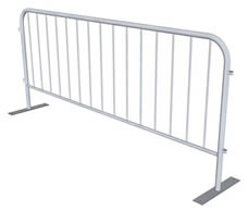 A piece of crowd control barrier with flat feet.
