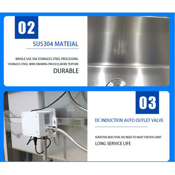 Workshop Operation Medical Stainless Steel Sink Hand Wash Sink SUS201 With Tap Holes