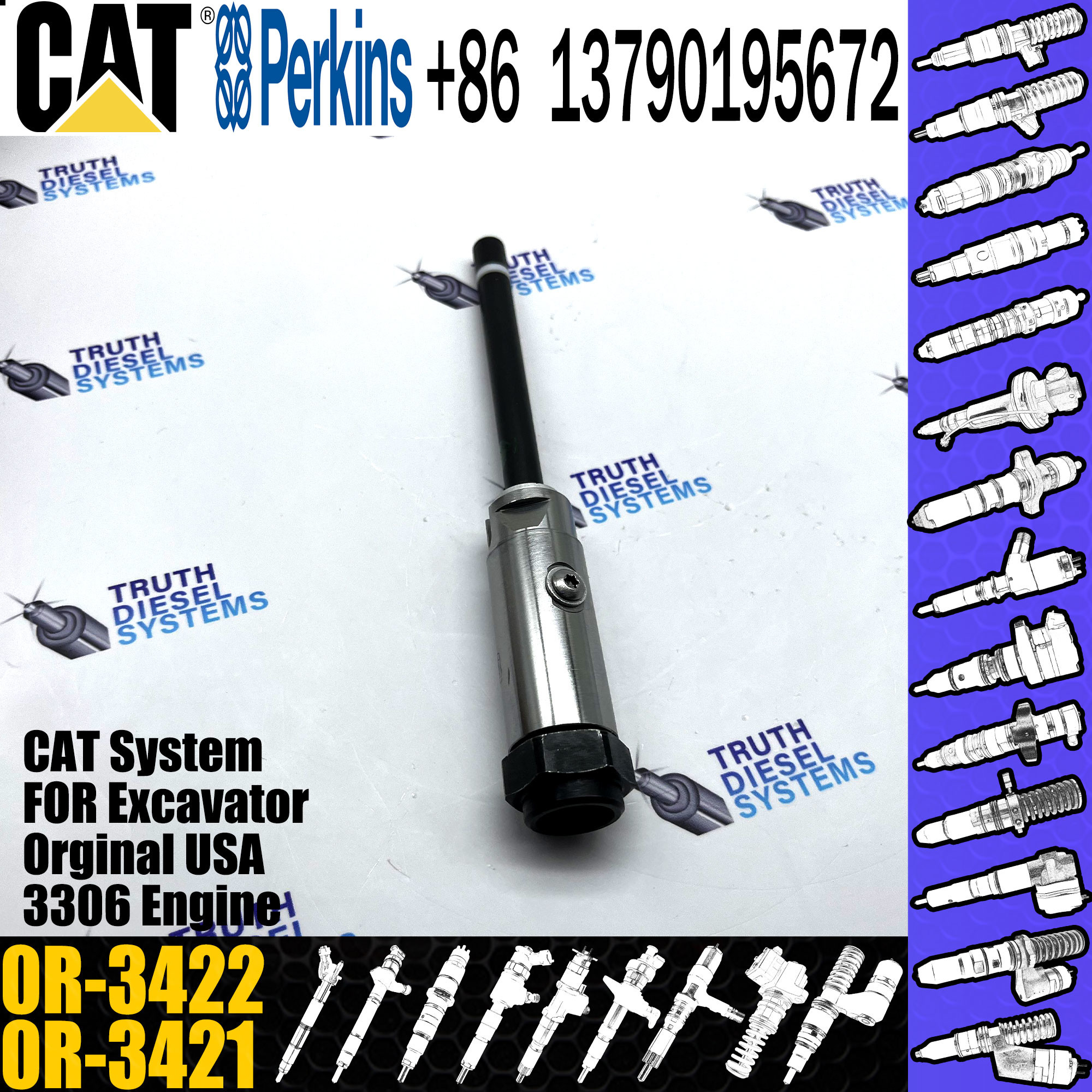 4W7018 Diesel Injector Nozzle 0R-1745 0R-3422 For Caterpillar Engine 3406B