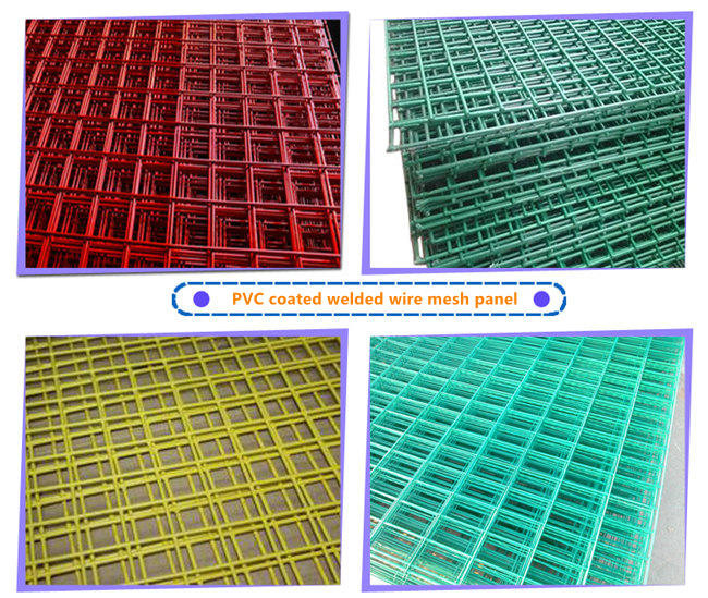 Green White Color 2mm Steel Weld Mesh Panels Pvc Coated Pre Galvanized For Fence