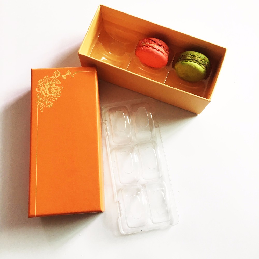 6 pcs macaron printing paper gift box packing boxes macarrons display macaron container with inner tray