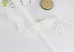 Water Soluble Floral White Guipure Lace Trim , 7.5cm Width Flat Vintage Lace