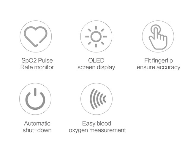 Plastic SpO2 Detector BT PI OLED Display Portable Oxygen Saturation Monitor