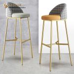 Bar Chair, Bar Stool, High Chair, Stainless Steel, Metal, PU Leather, Fabric