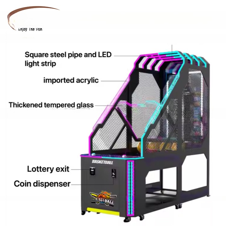 Coin Operated Luxury Street Arcade Basketball Hoop Machine With 55LCD Big Screen