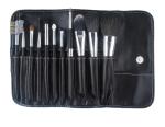 ODM Eco Friendly Black Cosmetic Makeup Brush Set Wooden Handle