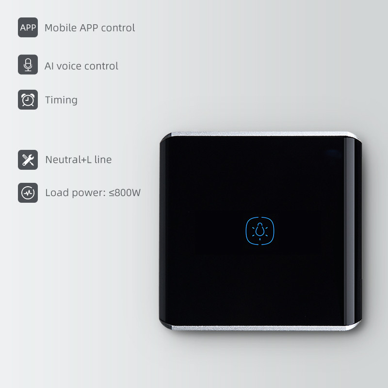 Glomarket 1 Gang Tuya Wifi Switch Curved Surface Manual Smart Wifi Touch Wall Switch