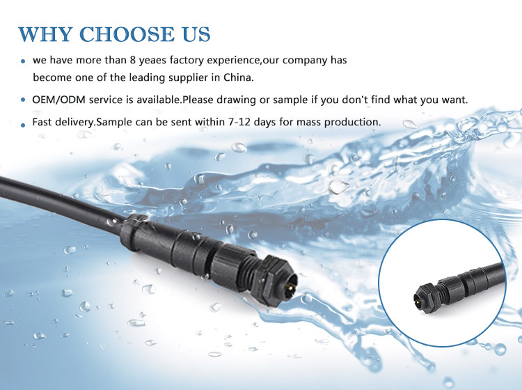 Gold Plated 2-5 Pin IP68 M8 Outdoor Waterproof Panel Mount Metal Connector