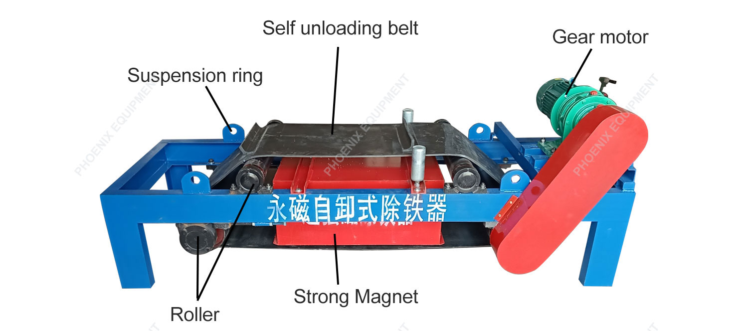 Suspended Magnetic Iron Remover for 4.5m/s Applicable Belt Speed Mining Conveyor Belt