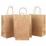 Eco Friendly Takeaway 12x7x17 Paper Bag Brown Kraft Gift Bags