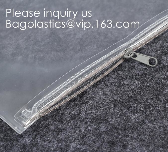 Multi-Purpose Water Resisitant Clear PVC Organizer Bag Pouch with Zipper Closure,Document File Bill Zipper Bag Pencil Po