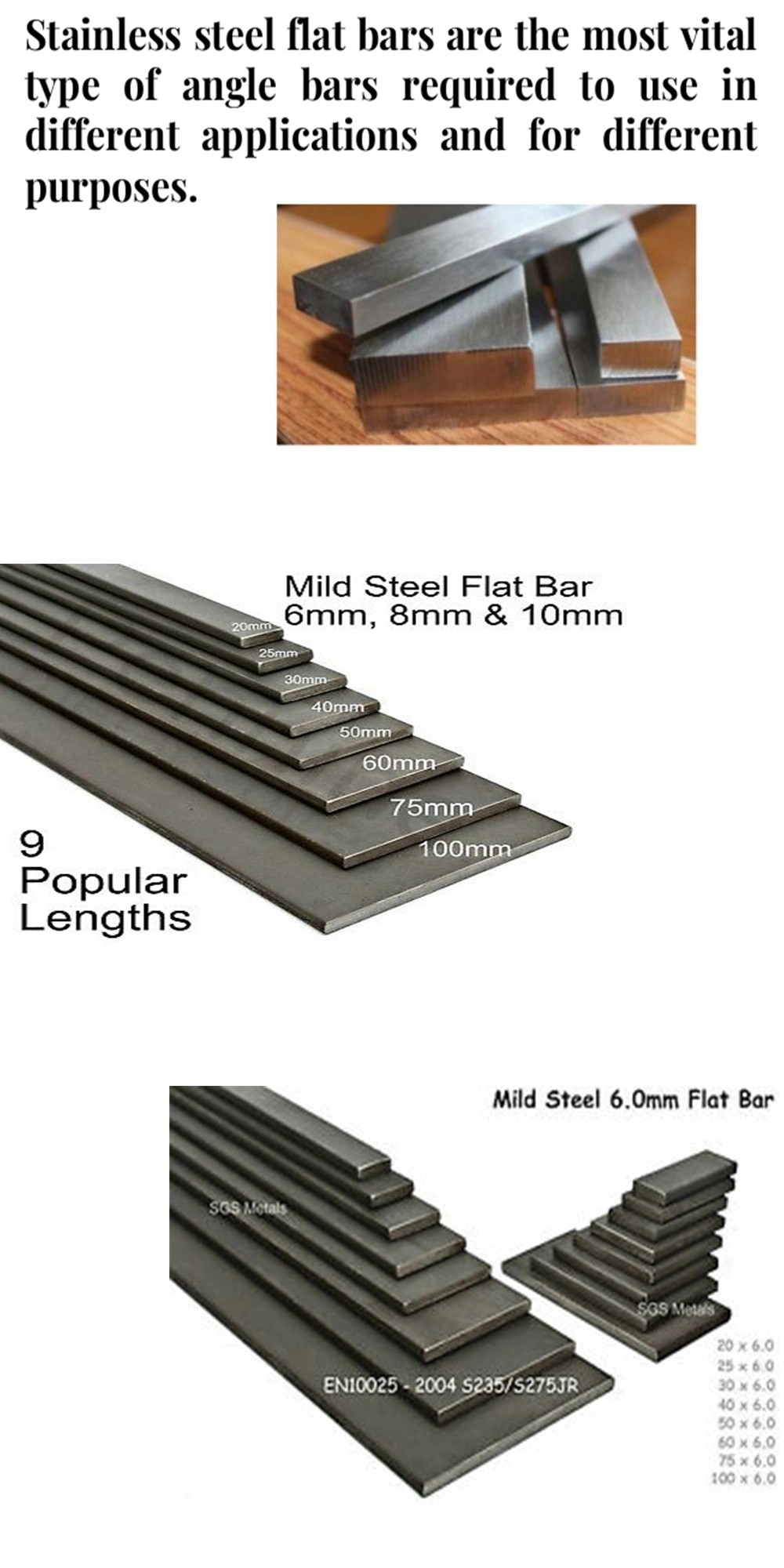 Hairline 8K 304 Stainless Steel Flat Bars 15x50mm 1m 3m 6m