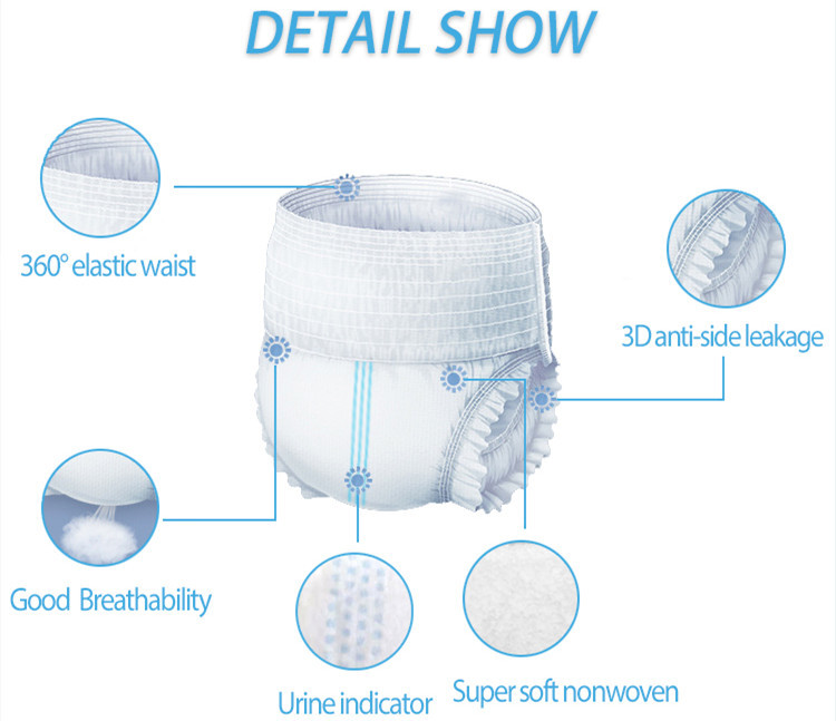 Super Absorbent 1400ml Unisex Adult Diapers Soft Cotton Top Sheet