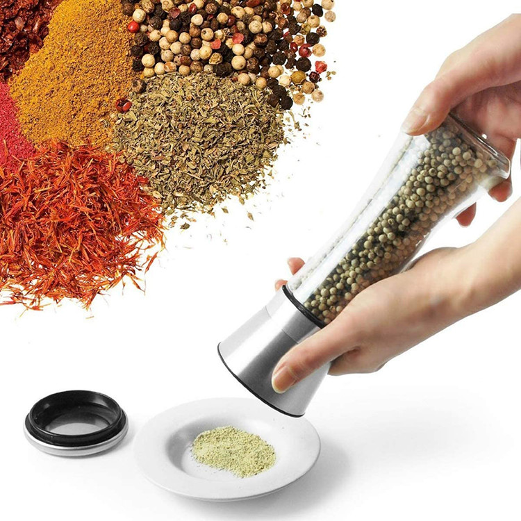 Manual 192mm 277g 180ml Stainless Steel Salt Grinder