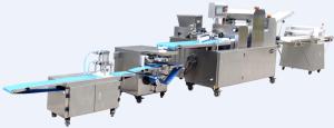 China Bread Production Equipment , Thrice Rolling Pastry Production Line For Fried Pancake wholesale