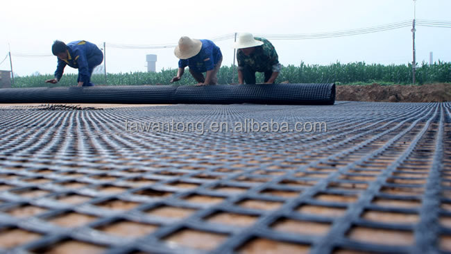 Karl Mayer Machine Produced 50-50kn Glass Fiberglass Geogrid for Roadbed Solidification
