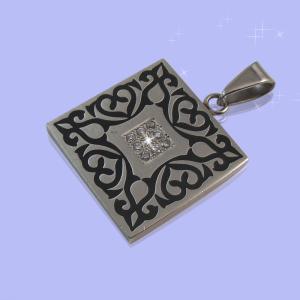 China 316L Stainless Steel Rectangle Square Shaped Necklace Pendant LPS0101 wholesale