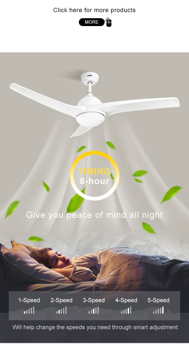 110-240V/50Hz-60Hz Modern Ceiling Fan with ABS Plastic Blades and Copper Winding Motor