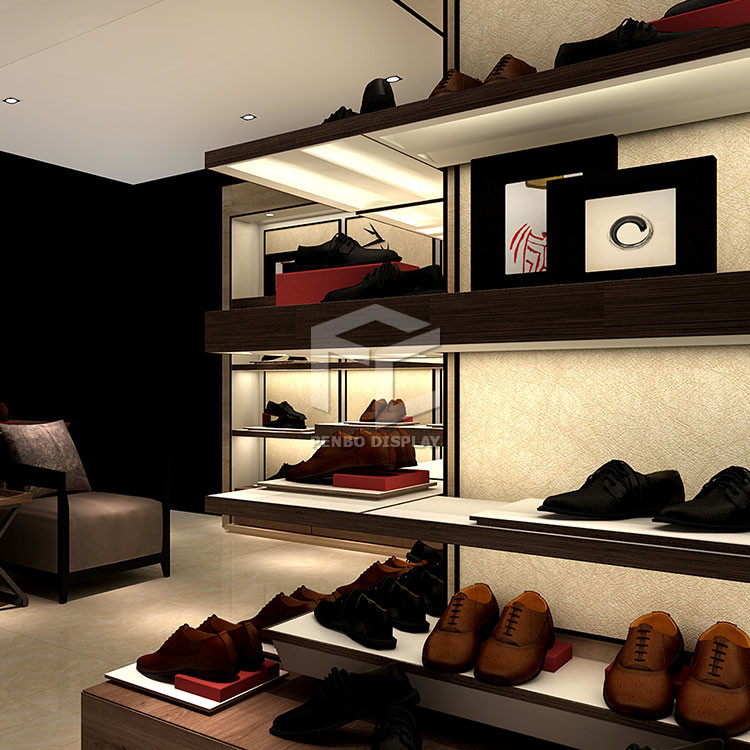 ODM Shoe Display Stand For Shop 20mm MDF Board All Steel Framing