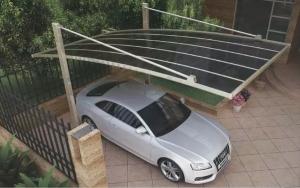 China Household Carport Aluminum Alloy Suspended Style Garage Car Parking Shed wholesale