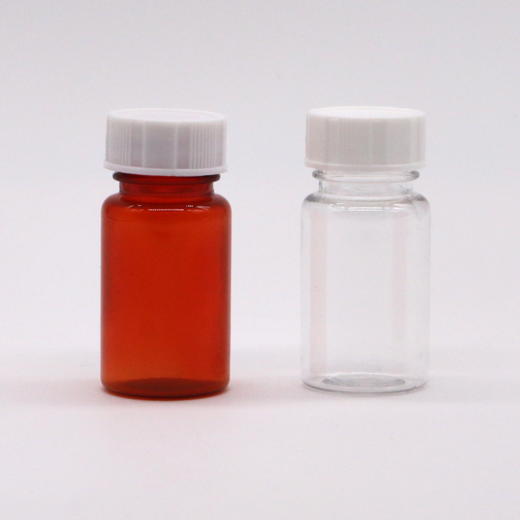 Collar Material PET 15mL Round Shape Plastic Bottle for Solid Tablet Capsule Storage
