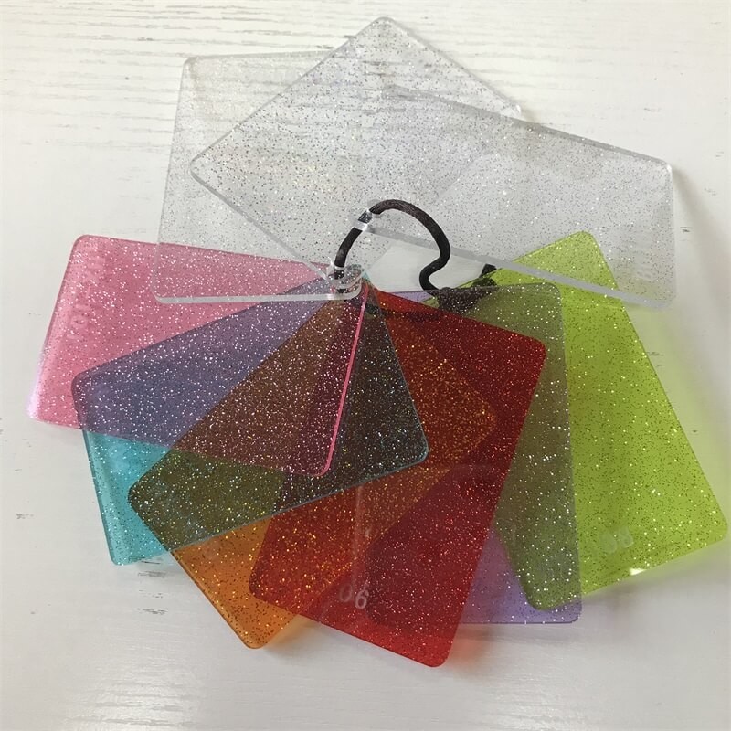 Cutting Transparent Green Glitter Acrylic Sheets 1/8inch PMMA Plexiglass