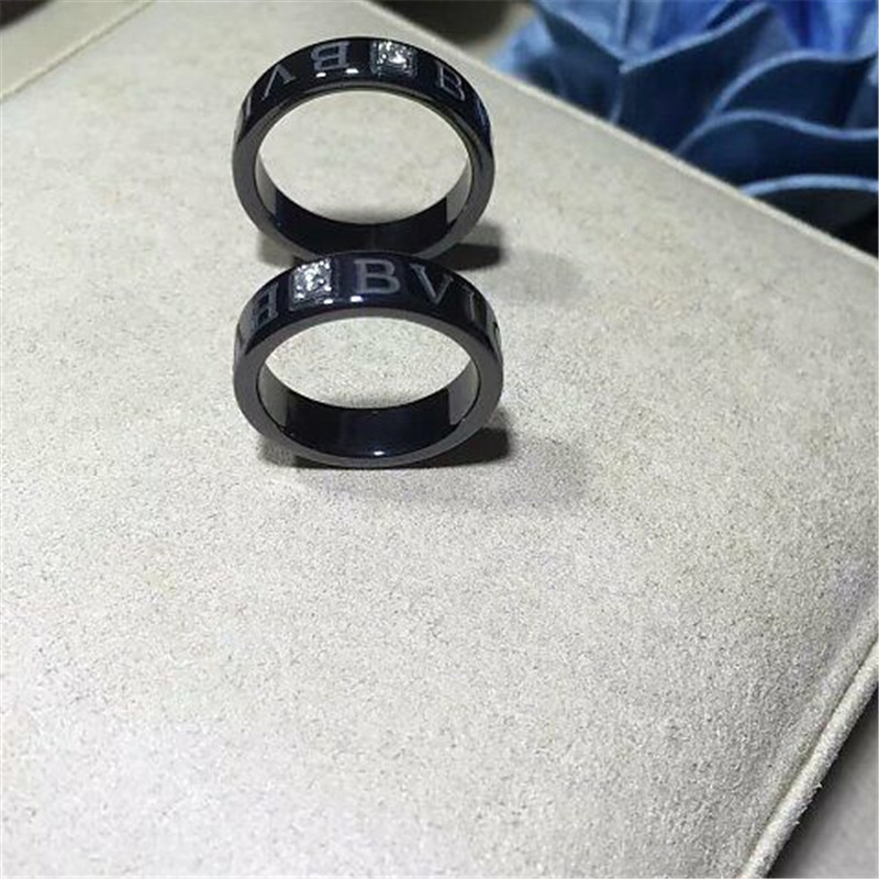 Luxury jewe factory series black ceramic diamond ring