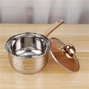 China Golden Handle Kitchen Sauce Pans Stainless 201 Cooking Pot Set 16cm wholesale